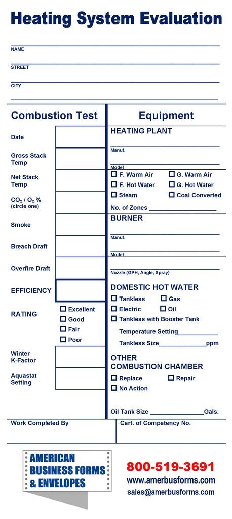 Heating System Evaluations .